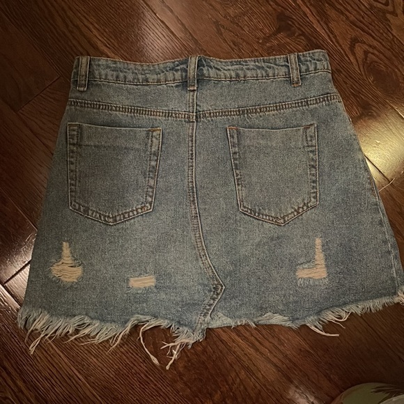 ripped jean skirt - Picture 2 of 3